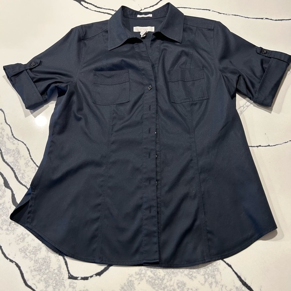 Chico's Tops - Chico’s No-Iron black, short sleeved blouse